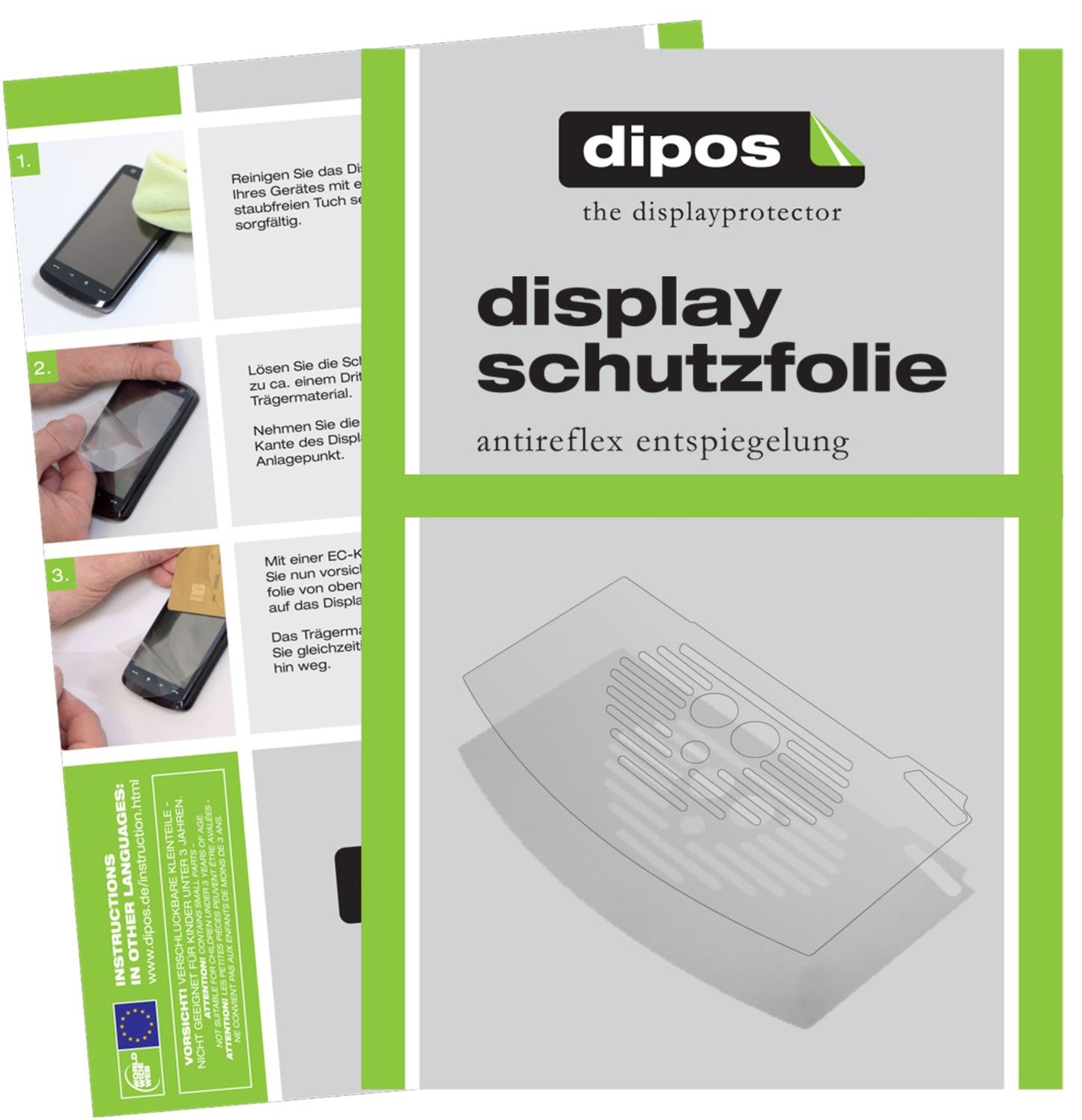 Matte Displayschutzfolie von dipos passend für De Longhi Magnifica 02.110 Tropfblech, präziser Zuschnitt und blasenfrei montiert