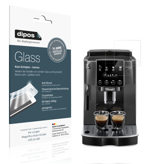 Klare Displayschutzfolie von dipos passend für De Longhi Magnifica Start ECAM 220.22.GB, 9H kratzfest und blasenfrei montiert
