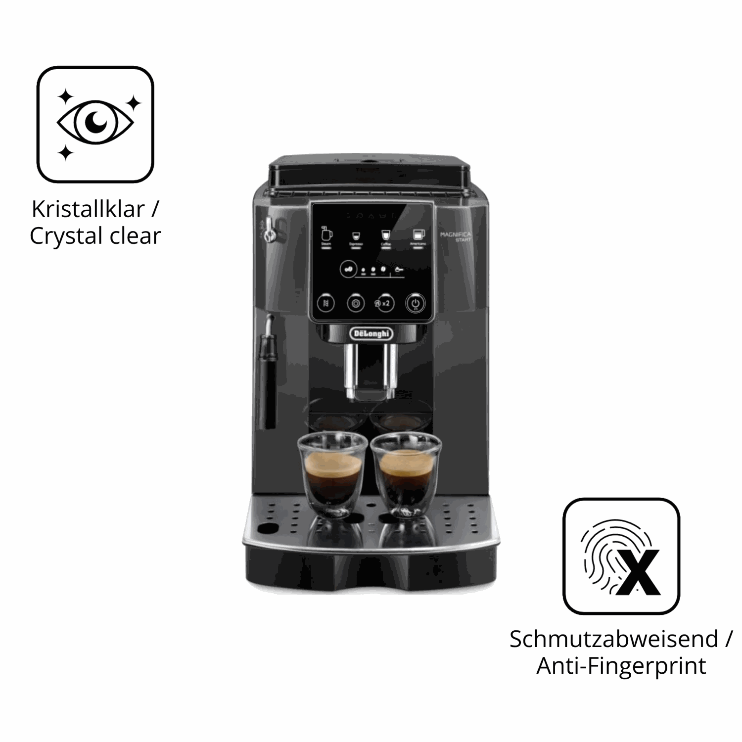 Flexible TPU-Folie passend zugeschnitten für De Longhi Magnifica Start ECAM 220.22.GB, vollständige Abdeckung