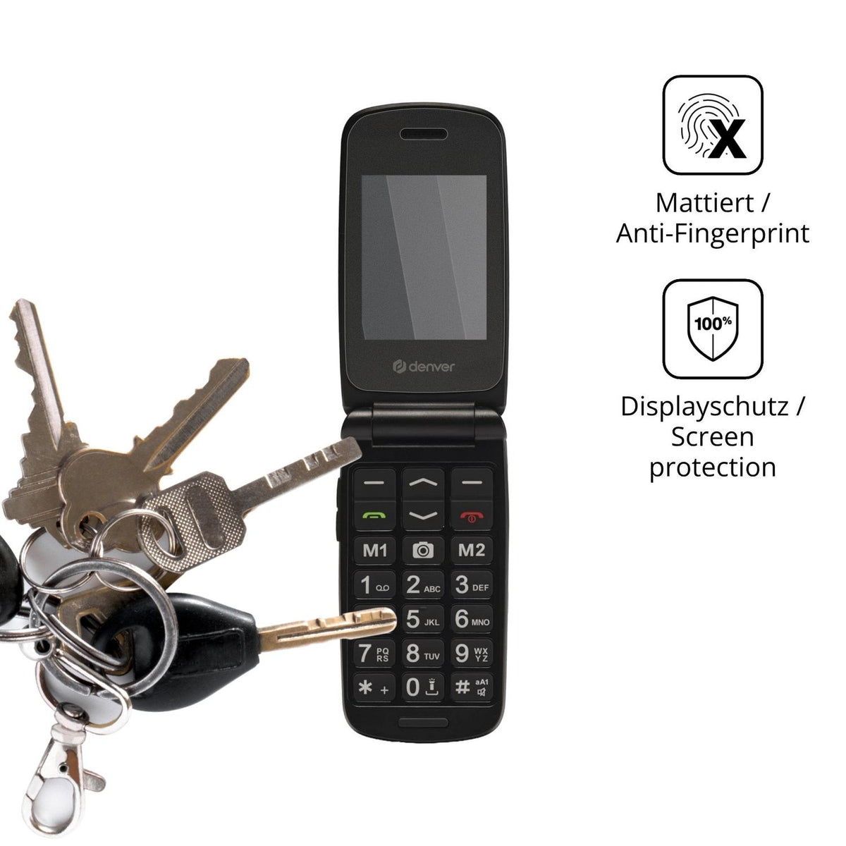 dipos Displayschutz für Denver BAS-24800L, mattierte Oberfläche, Blickschutzfilter und perfekter Passform