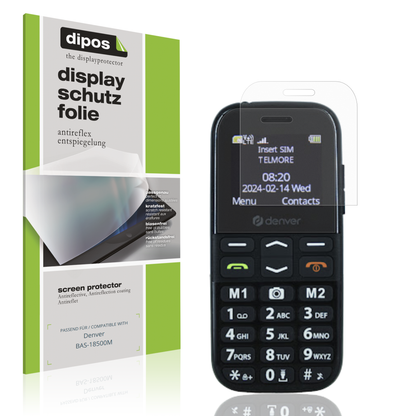 Matte Displayschutzfolie von dipos passend für Denver BAS-18500M, präziser Zuschnitt und blasenfrei montiert
