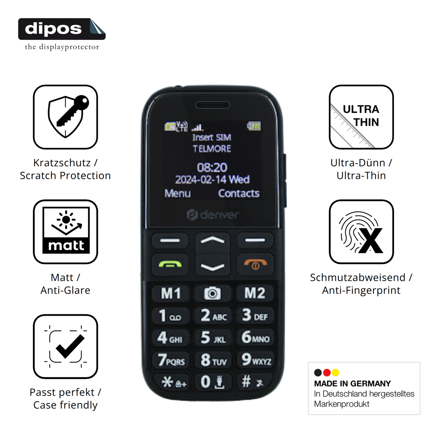 Displayschutz hergestellt in Deutschland, höchste Qualität made in Germany