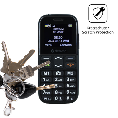 Schutz gegen Kratzer auf dem Denver BAS-18500M Glas durch Schlüssel oder Ähnliches