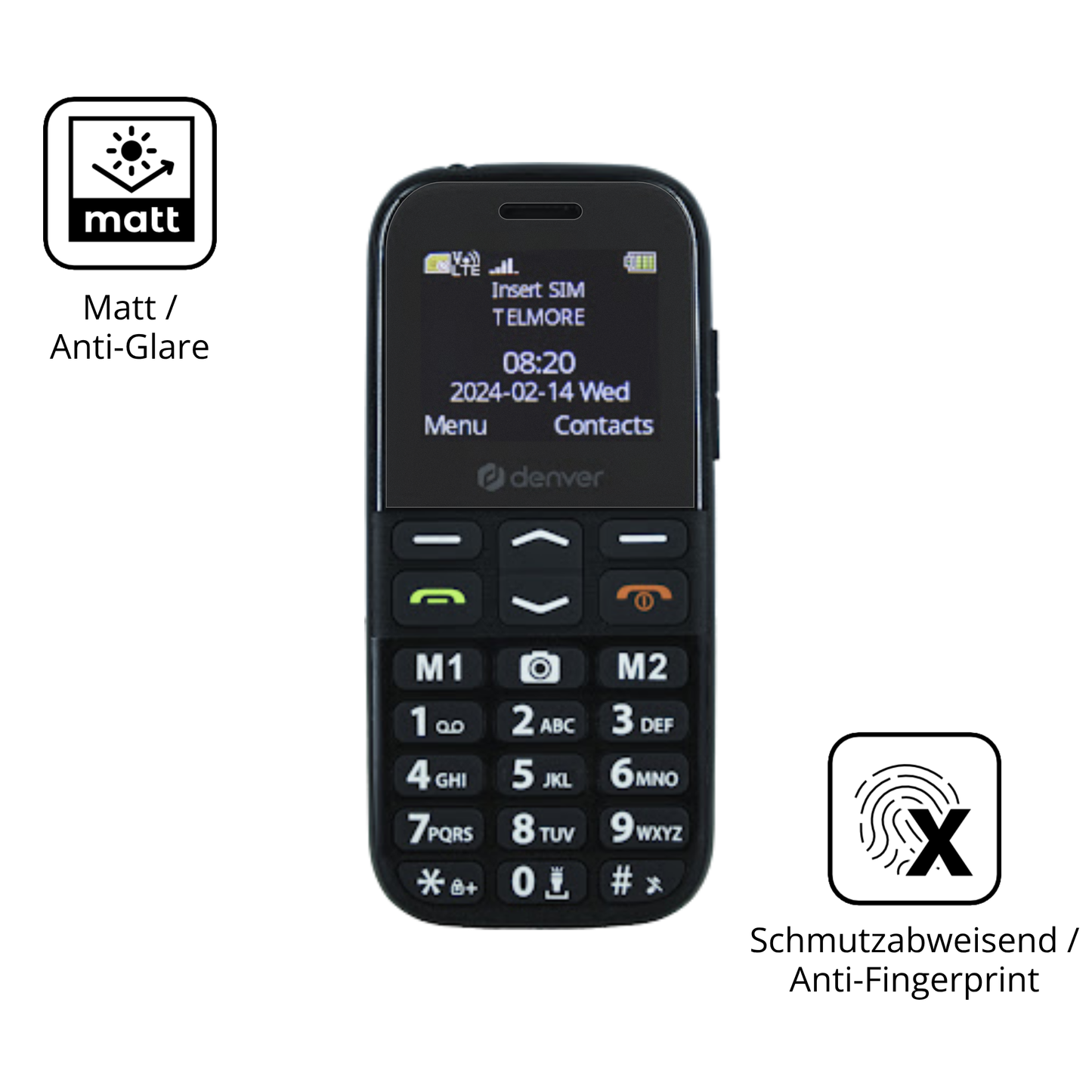 9H Hartbeschichtete, flexible Folie passend zugeschnitten für Denver BAS-18500M