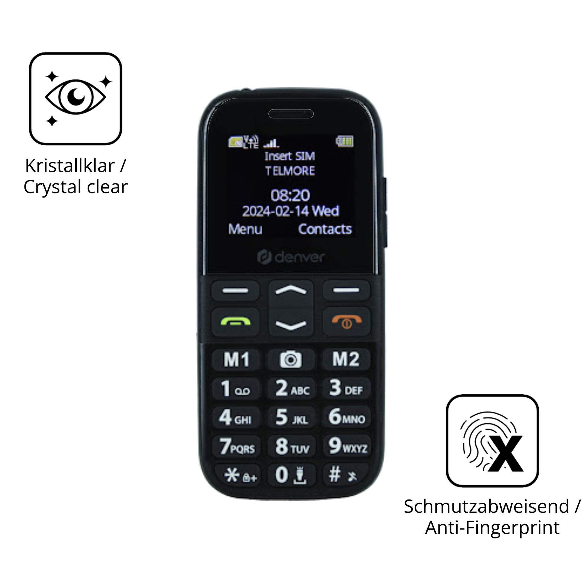 Flexible TPU-Folie passend zugeschnitten für Denver BAS-18500M, vollständige Abdeckung