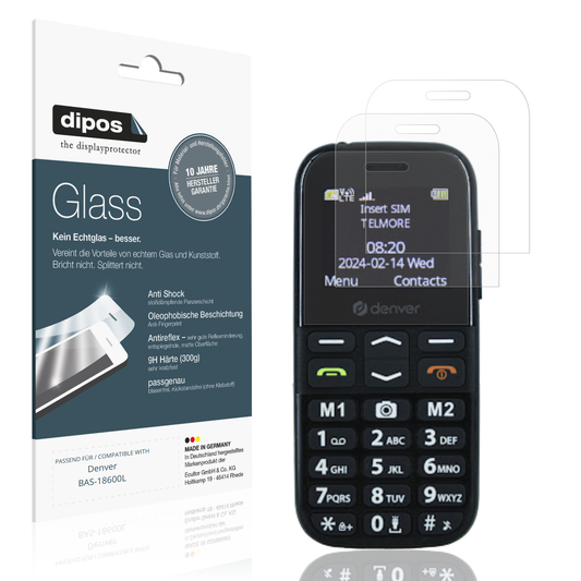 Matte Displayschutzfolie von dipos passend für Denver BAS-18600L, 9H kratzfest und blasenfrei montiert