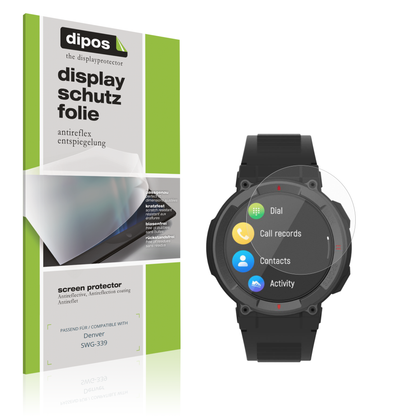 Matte Displayschutzfolie von dipos passend für Denver SWG-339, präziser Zuschnitt und blasenfrei montiert