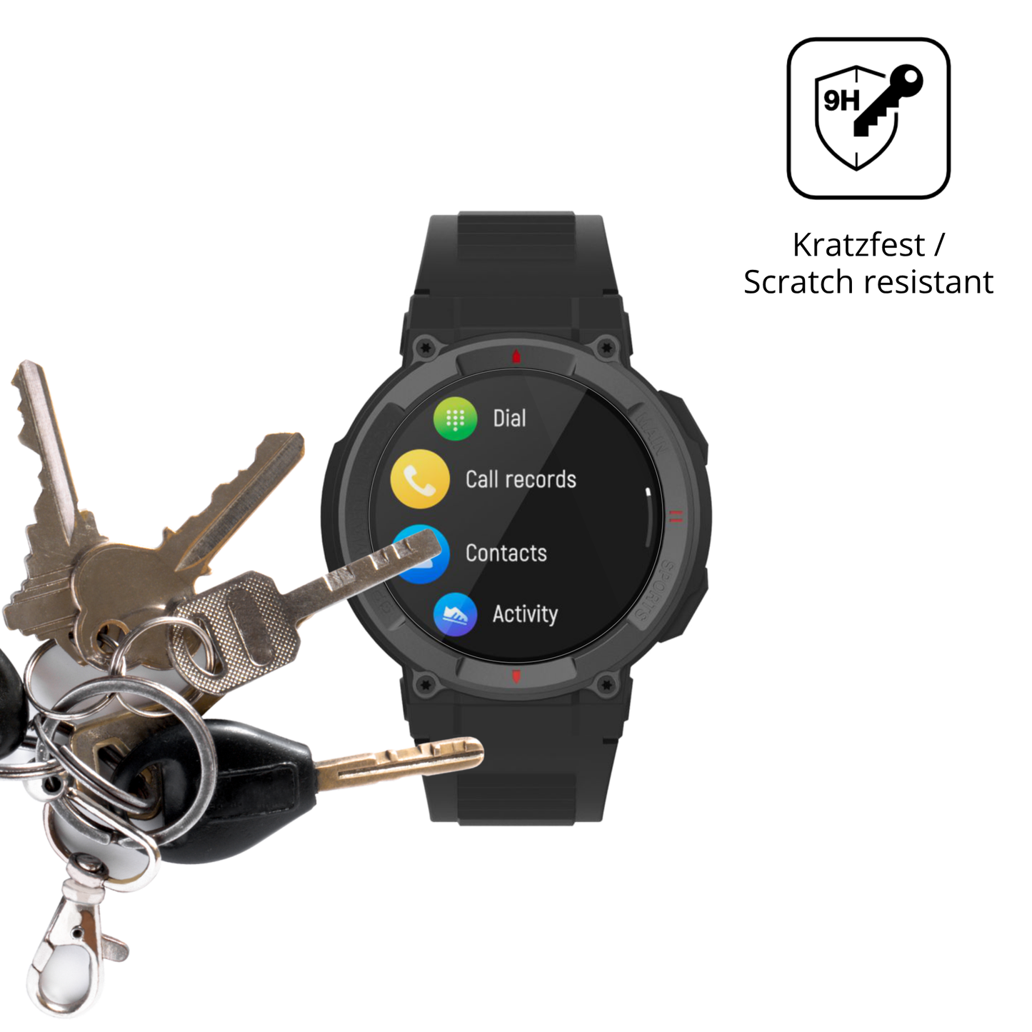 dipos Displayschutz für Denver SWG-339, transparente Oberfläche, perfekte Passform auch für die Rundungen