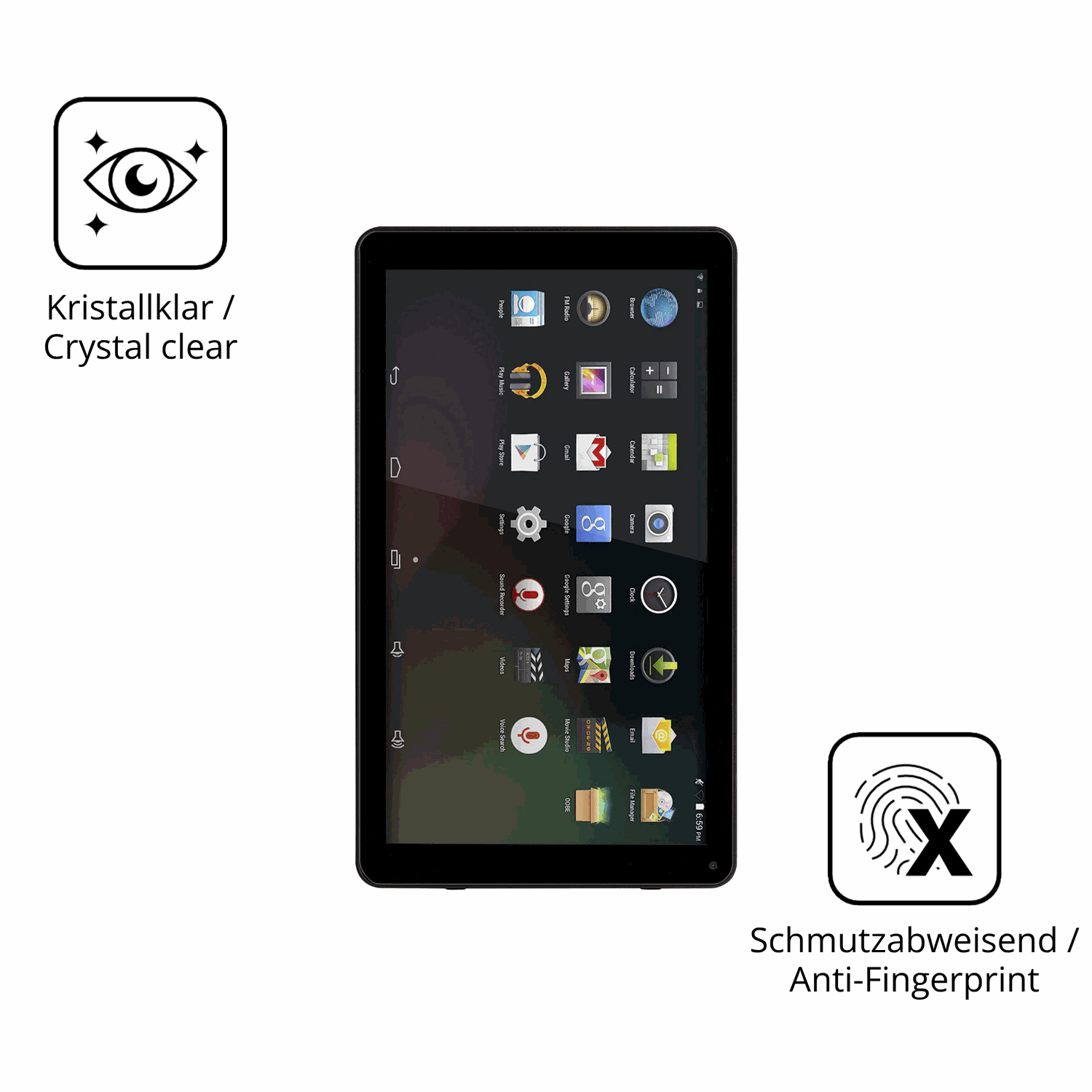 Flexible TPU-Folie passend zugeschnitten für Denver TIQ-10394, vollständige Abdeckung