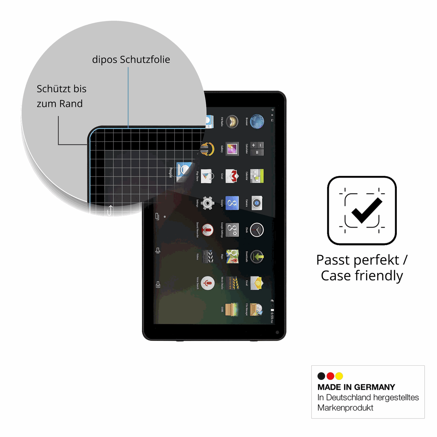 Besonders flexibler Displayschutz mit Anti-Shock-Schicht im Materialmix