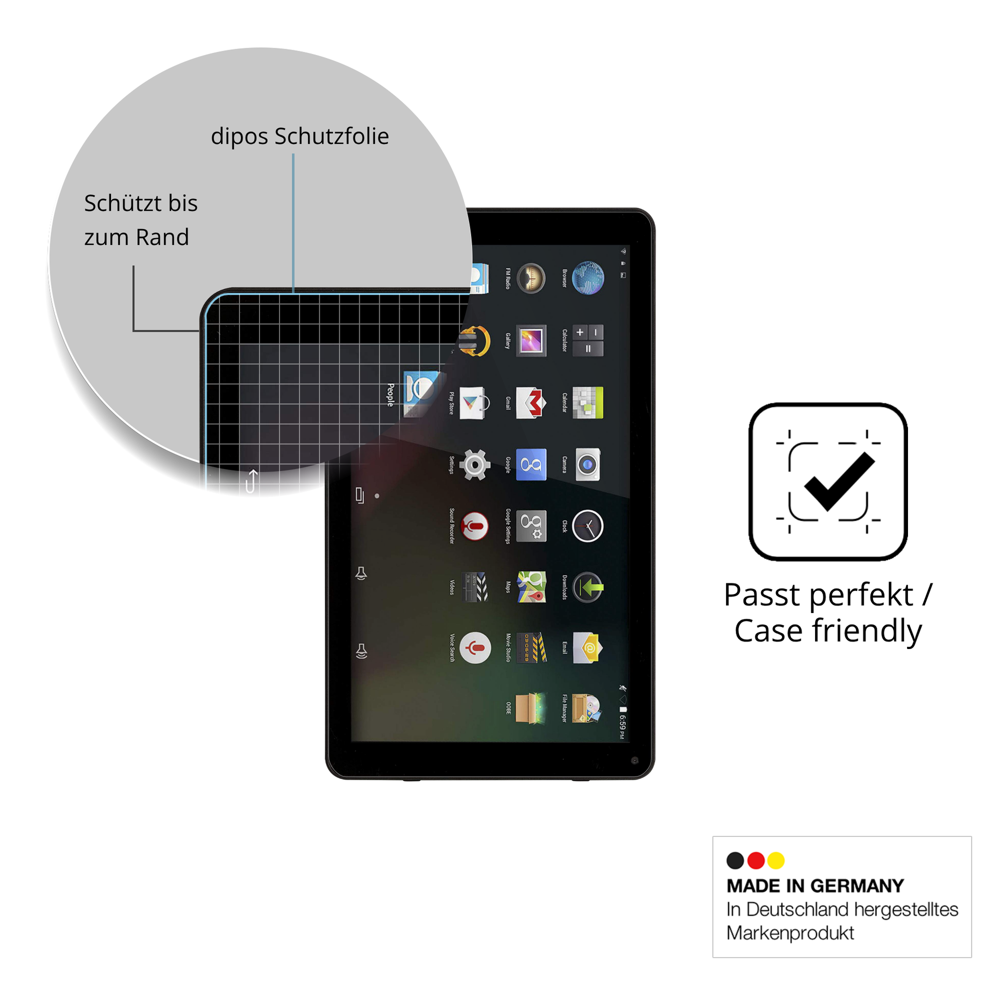 Besonders flexibler Displayschutz mit Anti-Shock-Schicht im Materialmix