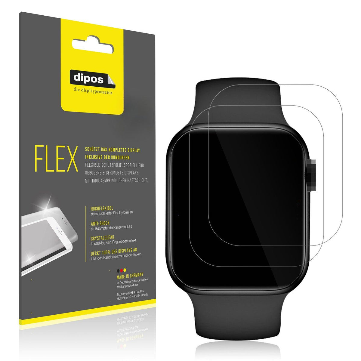 2x Screen Protector for Iwo X8 Protective Film covers 100% dipos Flex