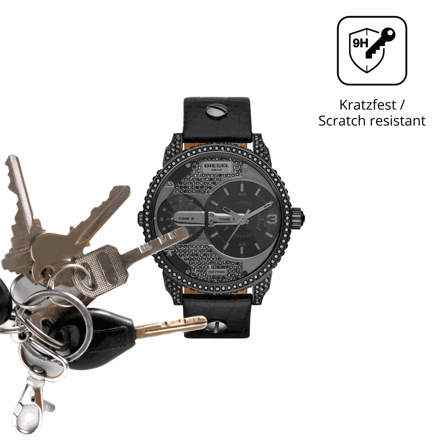 dipos Displayschutz für Diesel Mini Daddy, transparente Oberfläche, perfekte Passform auch für die Rundungen