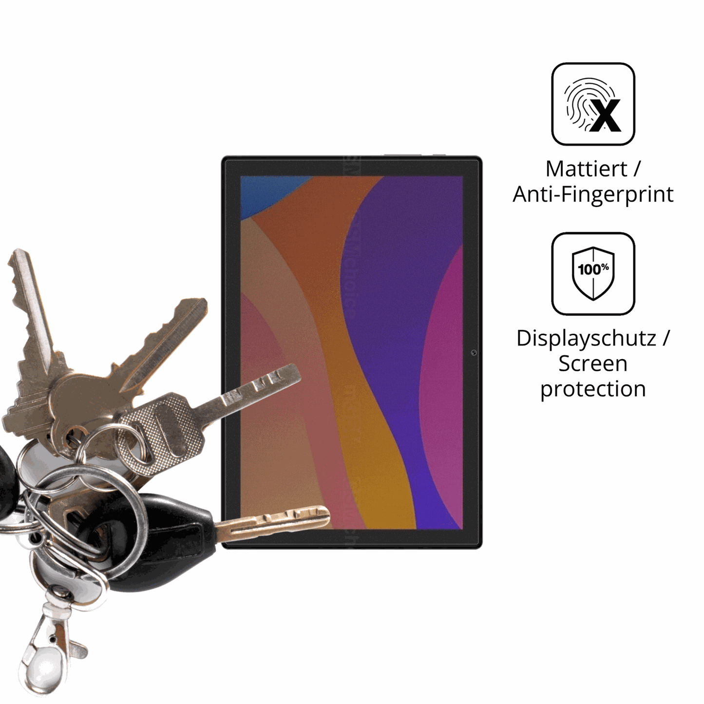 dipos Displayschutz für Digma CITI 1313C 4G, mattierte Oberfläche, Blickschutzfilter und perfekter Passform