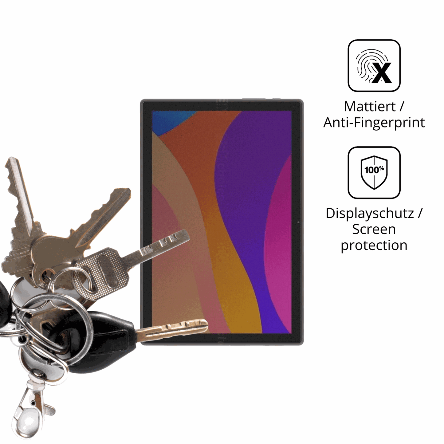 dipos Displayschutz für Digma CITI 1314C 4G, mattierte Oberfläche, Blickschutzfilter und perfekter Passform