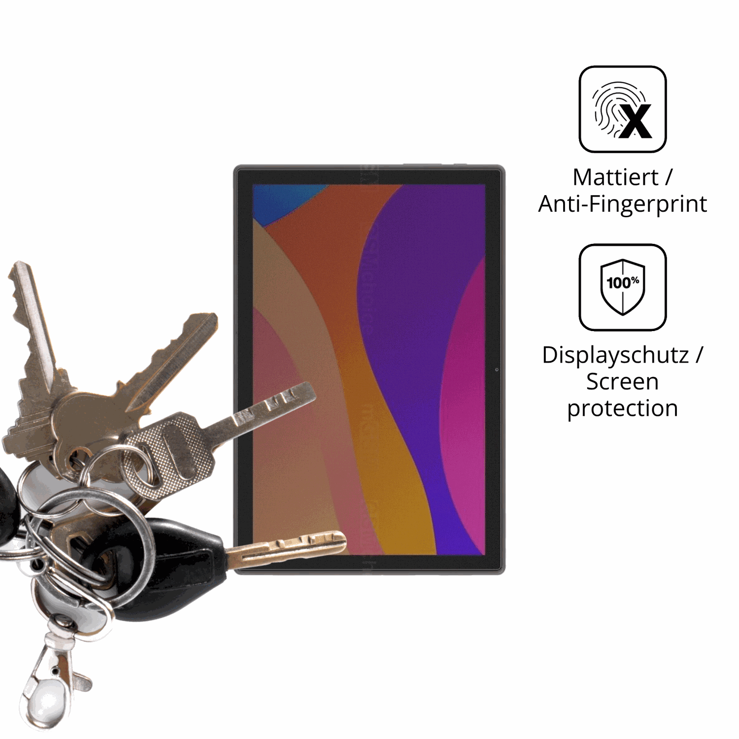 dipos Displayschutz für Digma CITI 1314C 4G, mattierte Oberfläche, Blickschutzfilter und perfekter Passform