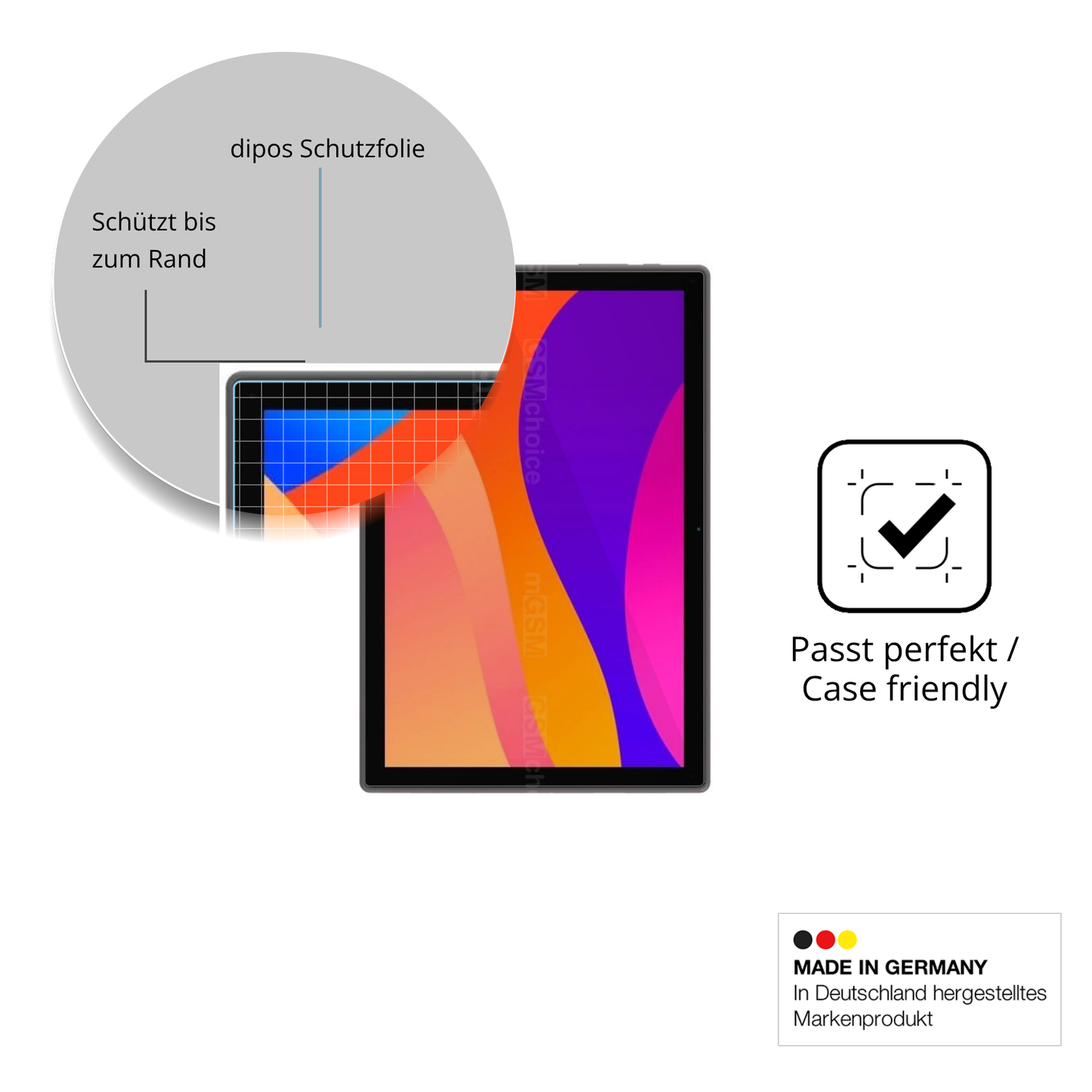 Besonders flexibler Displayschutz mit Anti-Shock-Schicht im Materialmix
