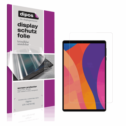 Klare Displayschutzfolie von dipos passend für Digma CITI 1421D 4G, präziser Zuschnitt und blasenfrei montiert