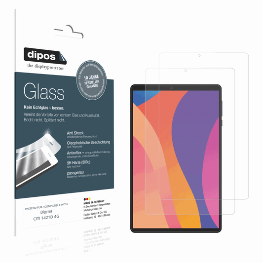 Matte Displayschutzfolie von dipos passend für Digma CITI 1421D 4G, 9H kratzfest und blasenfrei montiert