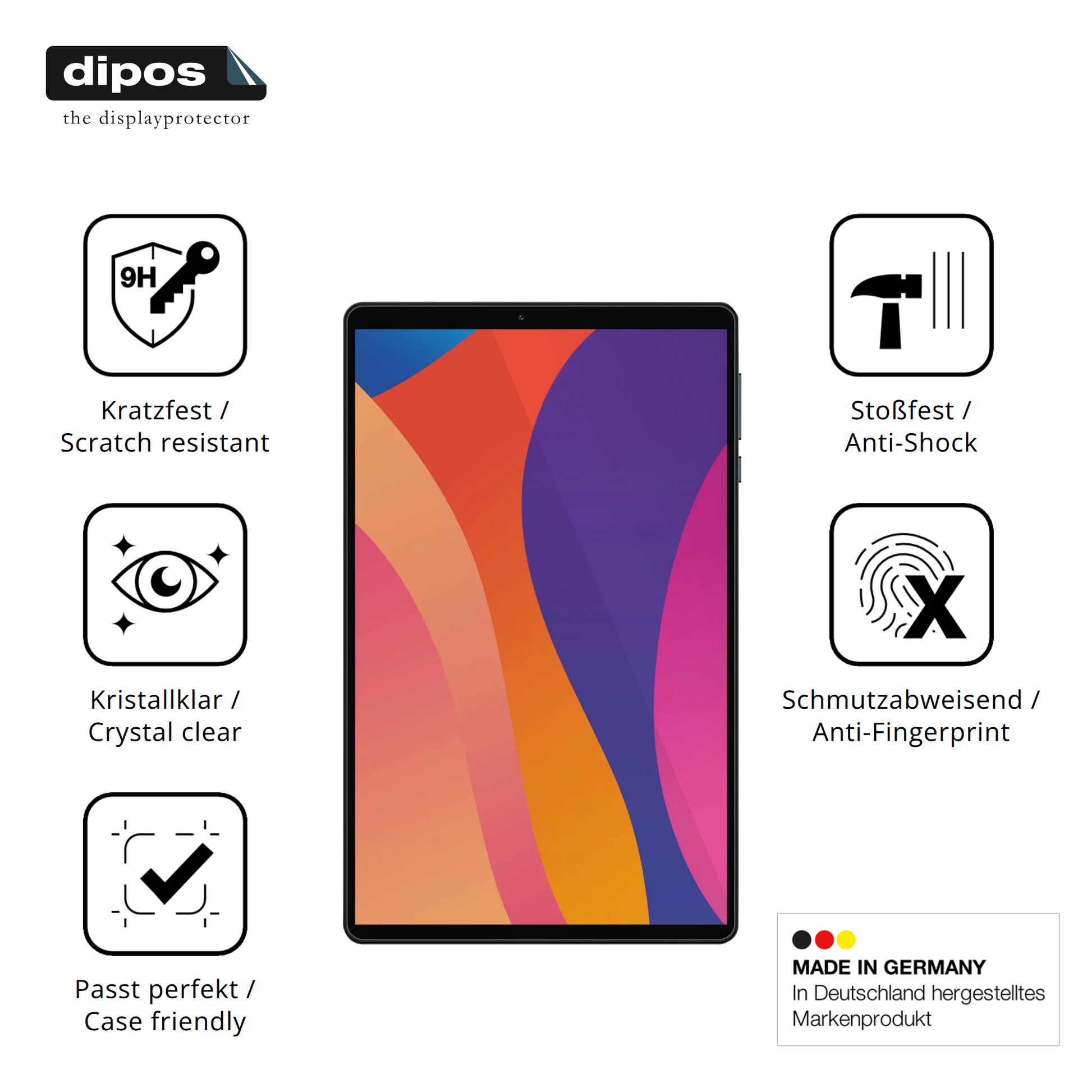 Displayschutz hergestellt in Deutschland, höchste Qualität made in Germany