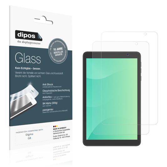 Matte Displayschutzfolie von dipos passend für Digma G8, 9H kratzfest und blasenfrei montiert