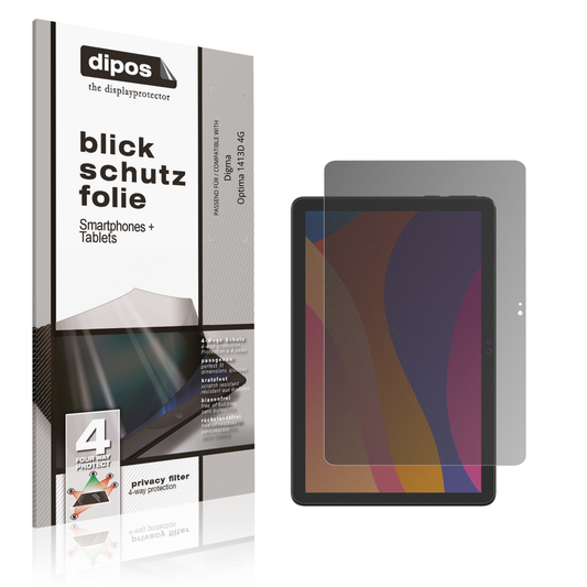 Blickschutzfolie von dipos passend für Digma Optima 1413D 4G, präziser Zuschnitt und blasenfrei montiert