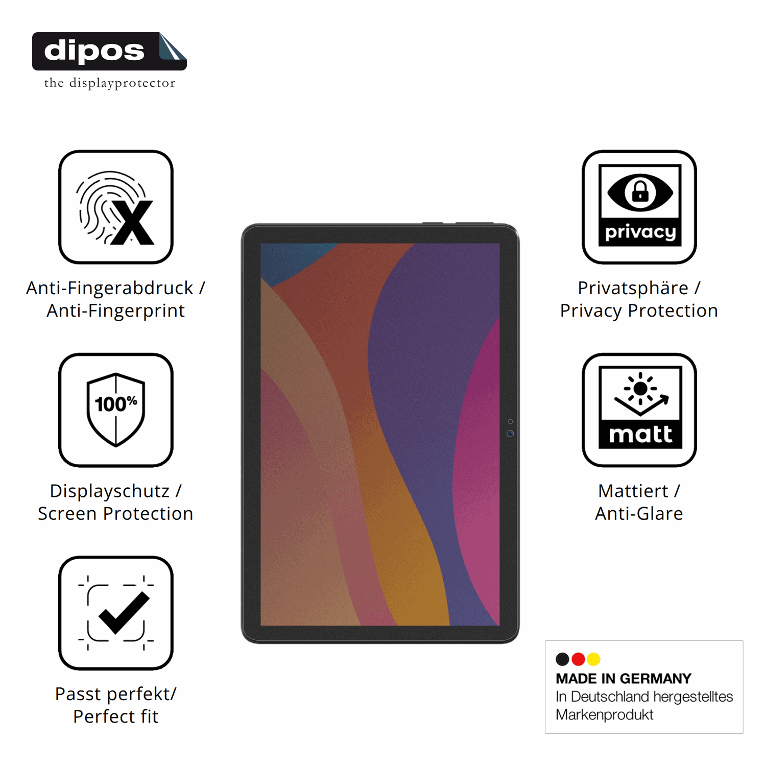 Privatsphäre-Schutz durch Sichtschutz-Folie passend zugeschnitten für Digma Optima 1413D 4G