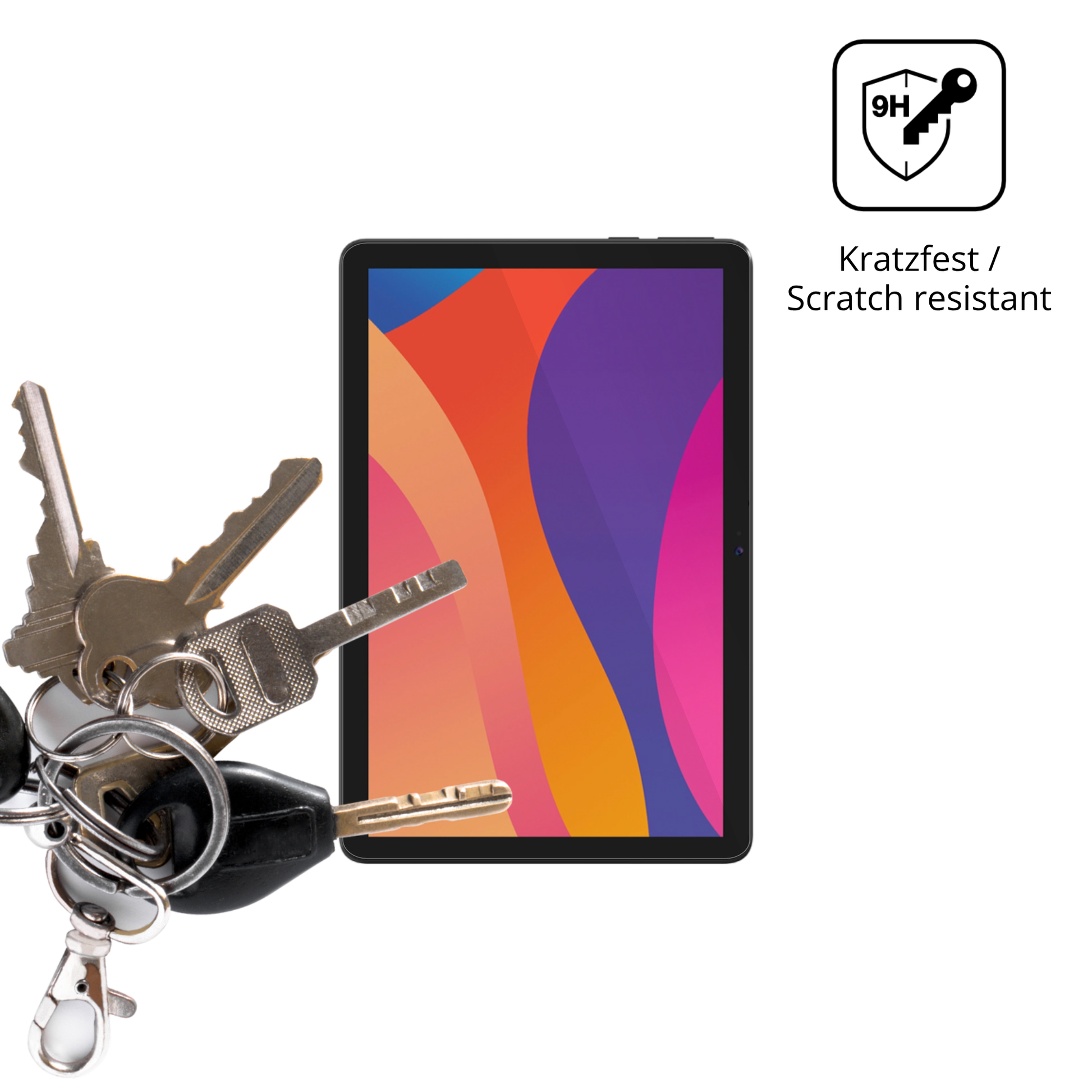 dipos Displayschutz für Digma Optima 1413D 4G, transparente Oberfläche, perfekte Passform auch für die Rundungen