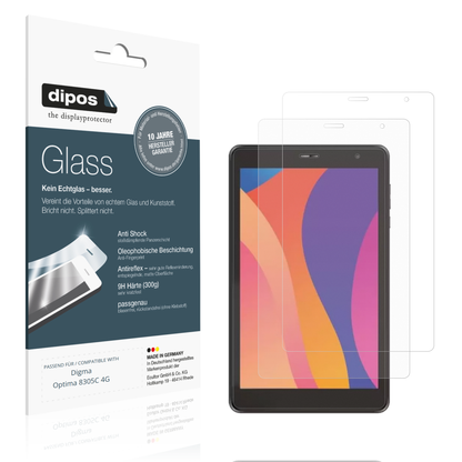 Matte Displayschutzfolie von dipos passend für Digma Optima 8305C 4G, 9H kratzfest und blasenfrei montiert