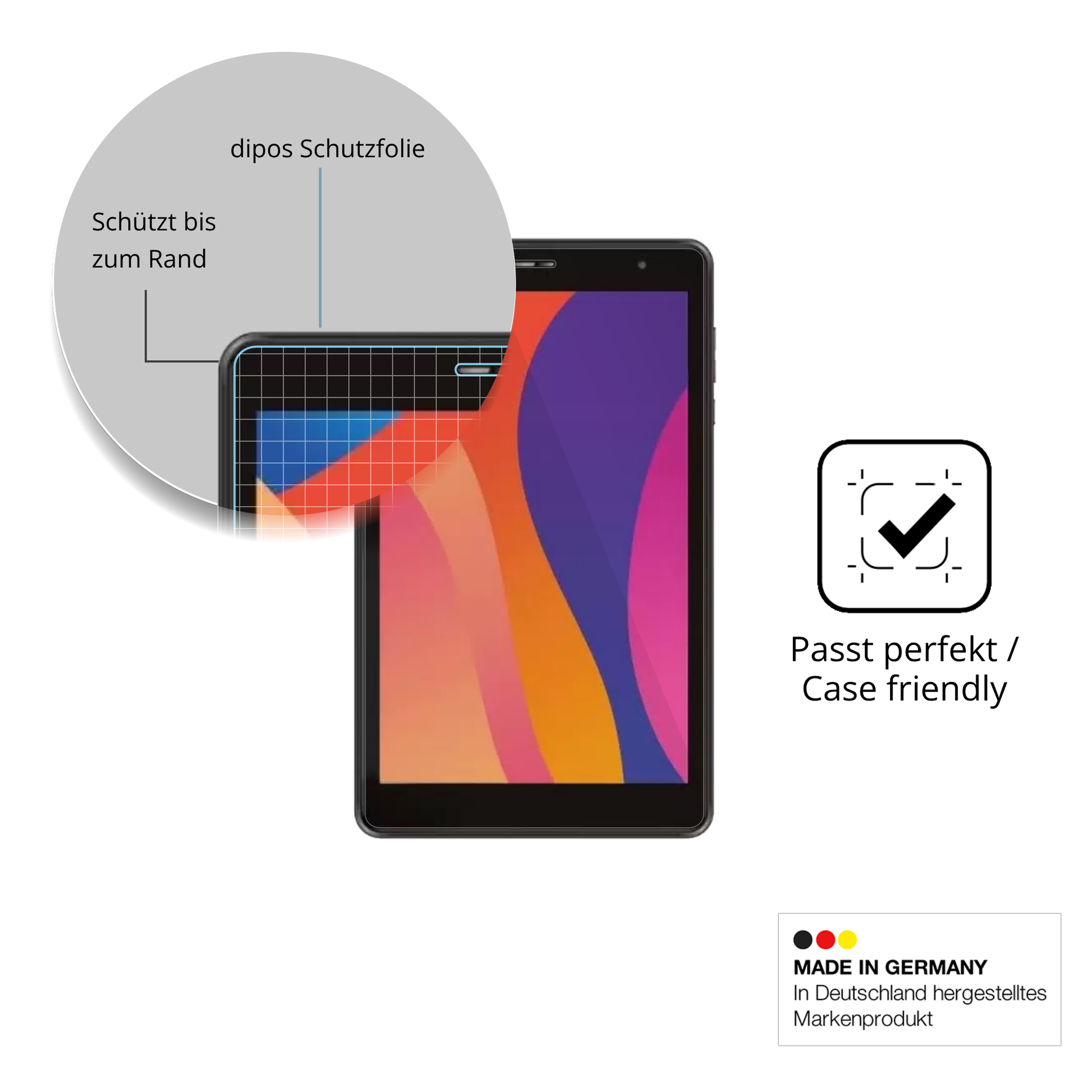 Besonders flexibler Displayschutz mit Anti-Shock-Schicht im Materialmix