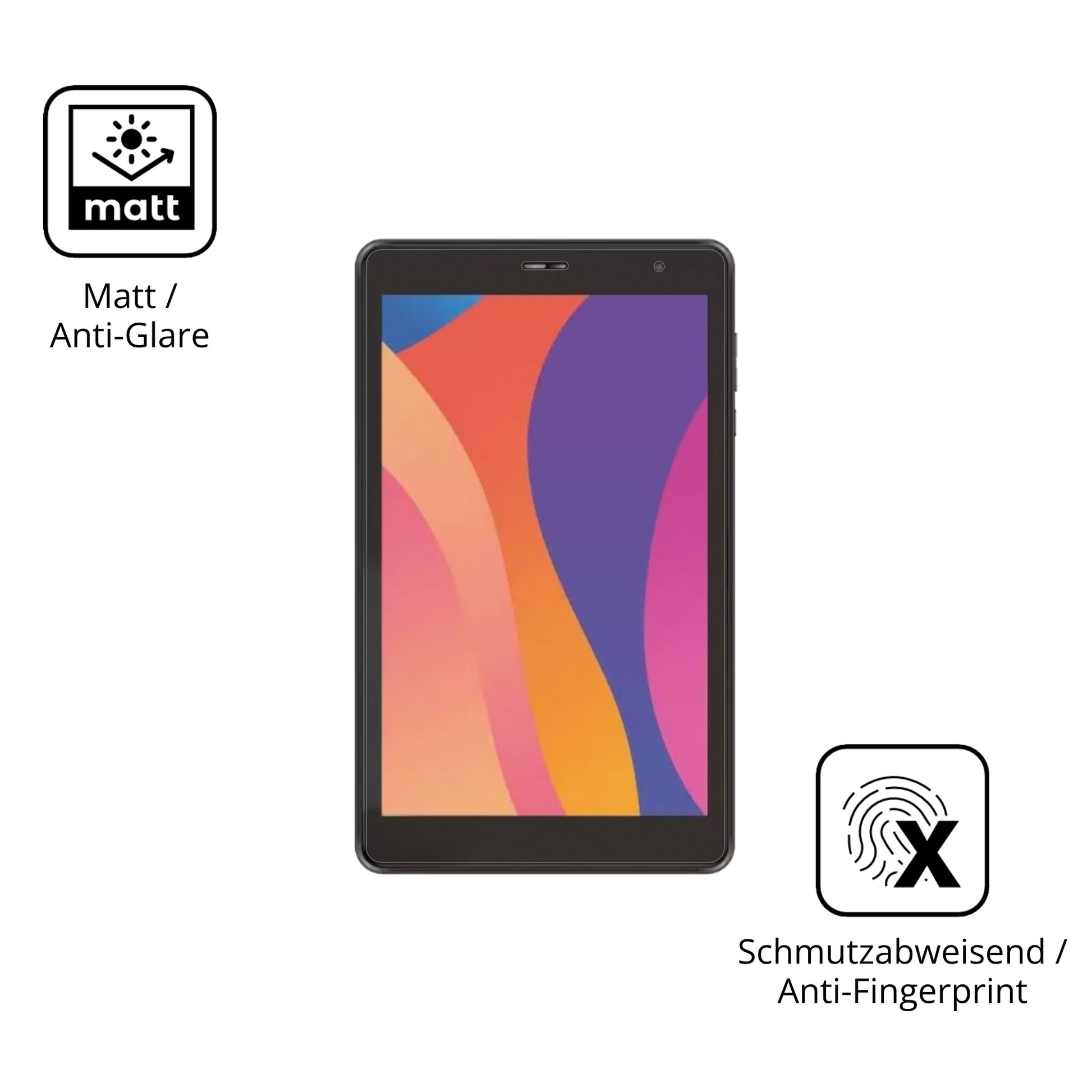 Dünne und entspiegelnde Folie passend zugeschnitten für Digma Optima 8306C 4G