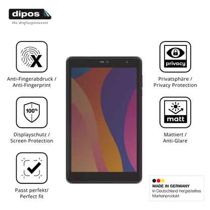 Privatsphäre-Schutz durch Sichtschutz-Folie passend zugeschnitten für Digma Optima 8430E 4G