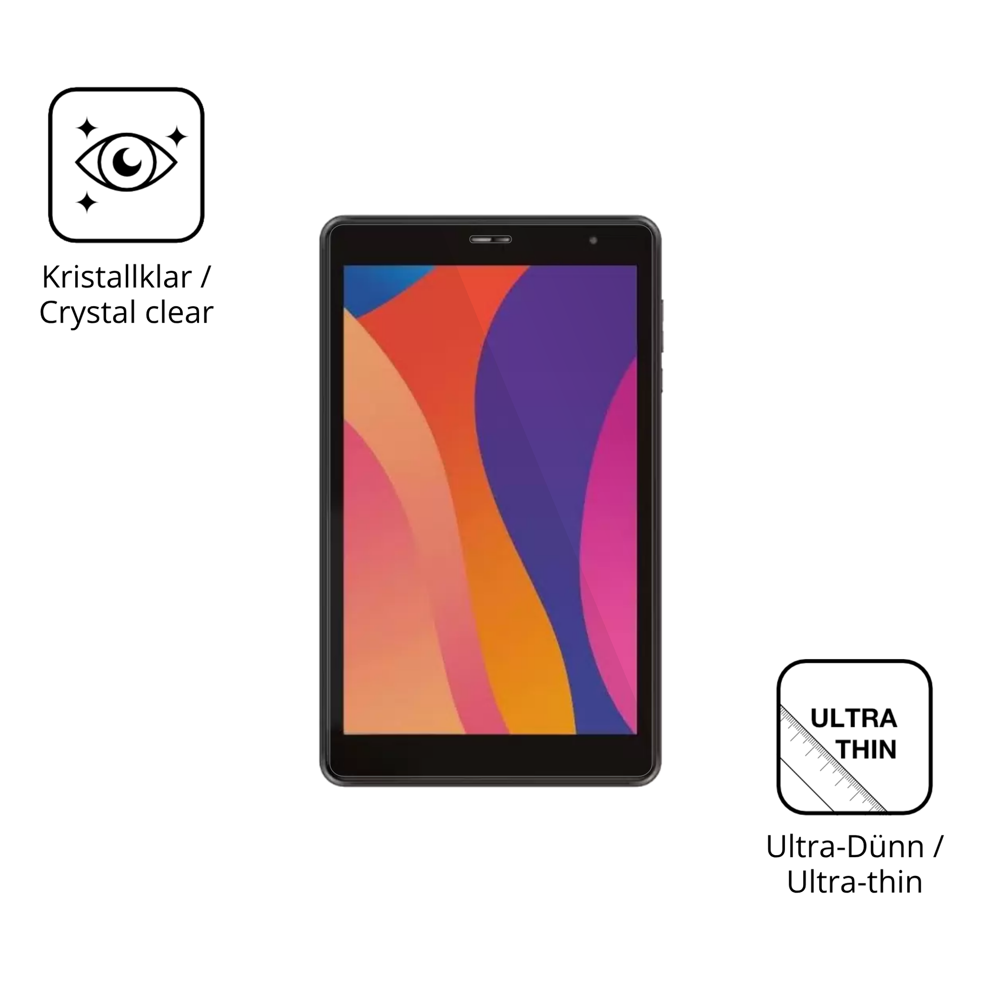 Dünne und klare Folie passend zugeschnitten für Digma Optima 8306C 4G