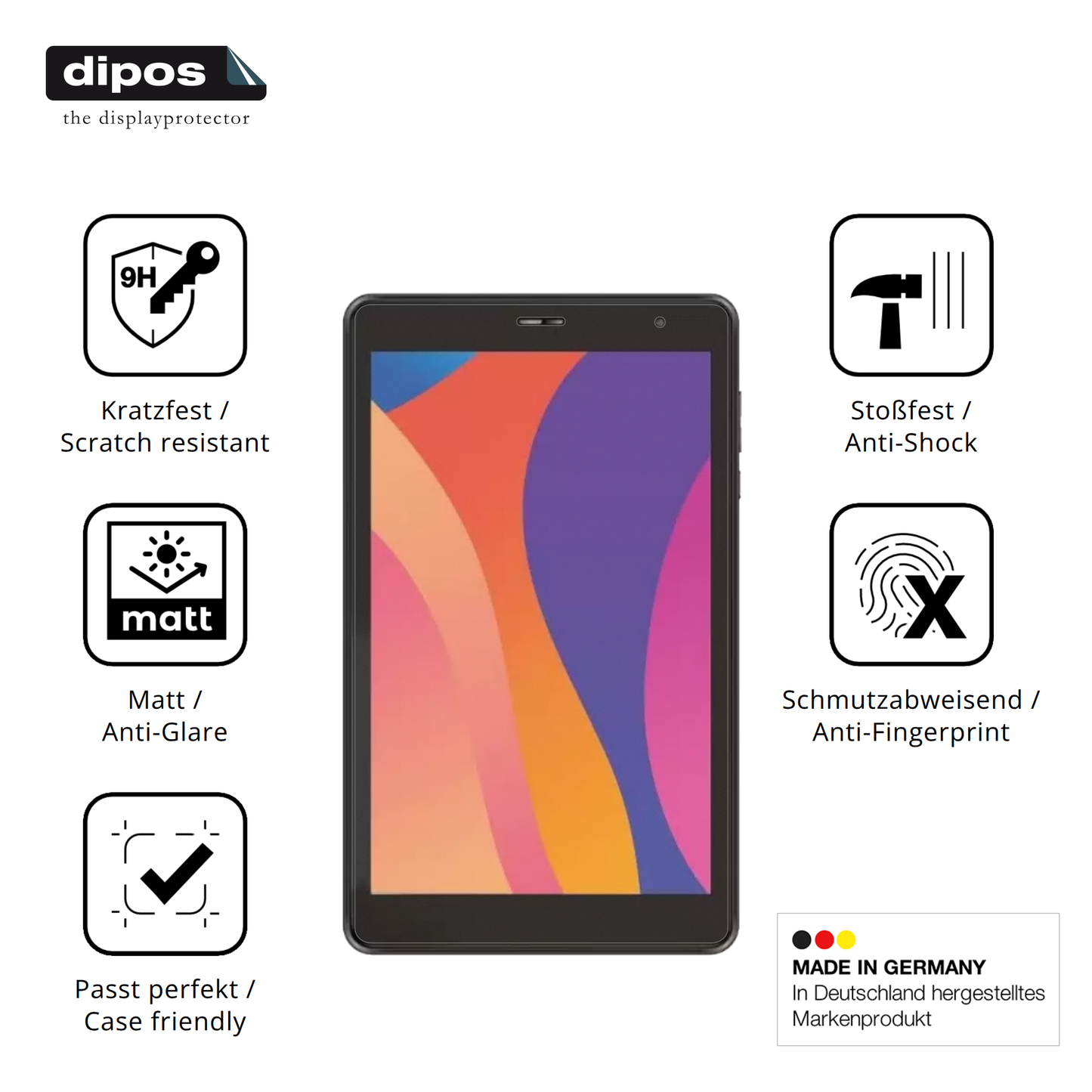 Displayschutz hergestellt in Deutschland, höchste Qualität made in Germany