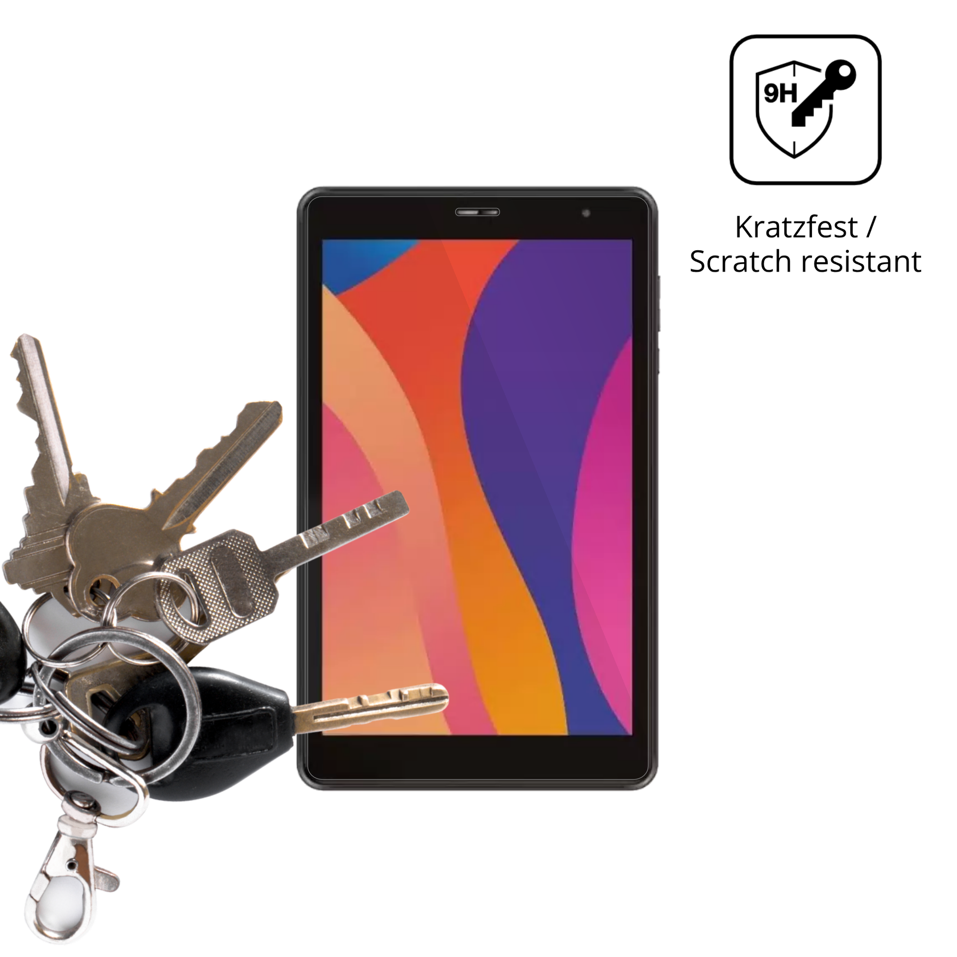 dipos Displayschutz für Digma Optima 8305C 4G, transparente Oberfläche, perfekte Passform auch für die Rundungen