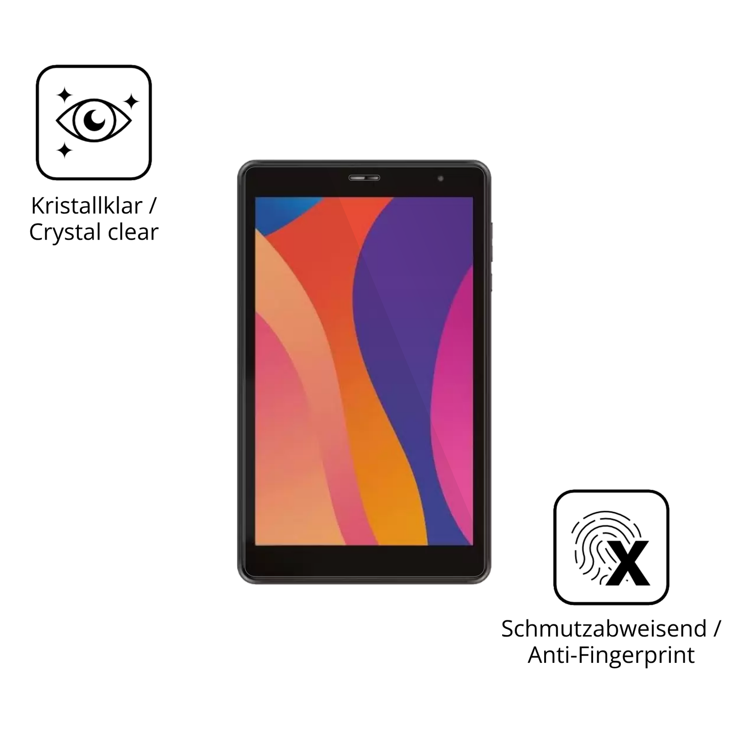 Flexible TPU-Folie passend zugeschnitten für Digma Optima 8306C 4G, vollständige Abdeckung