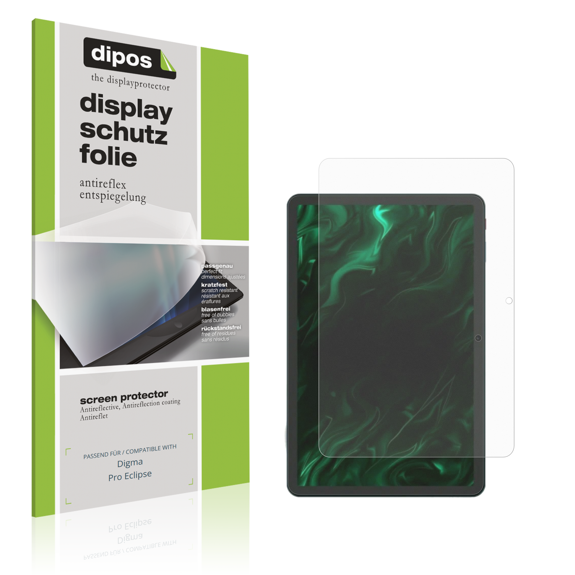 Matte Displayschutzfolie von dipos passend für Digma Pro Eclipse, präziser Zuschnitt und blasenfrei montiert
