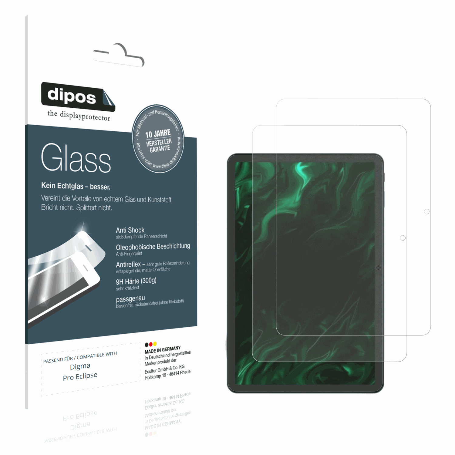 Matte Displayschutzfolie von dipos passend für Digma Pro Eclipse, 9H kratzfest und blasenfrei montiert
