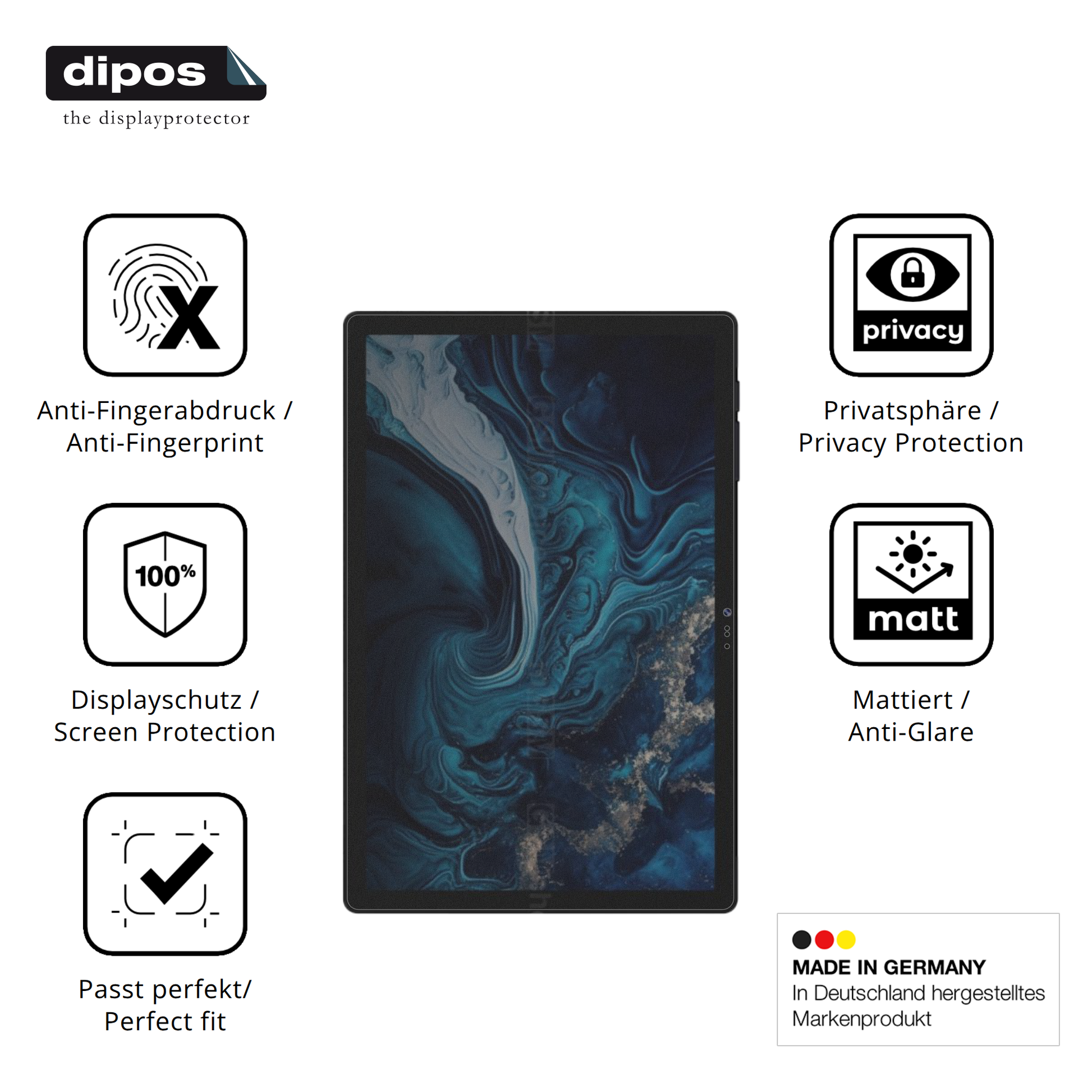 Privatsphäre-Schutz durch Sichtschutz-Folie passend zugeschnitten für Digma Pro Hit 18