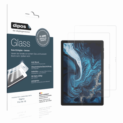 Matte Displayschutzfolie von dipos passend für Digma Pro Hit 18, 9H kratzfest und blasenfrei montiert
