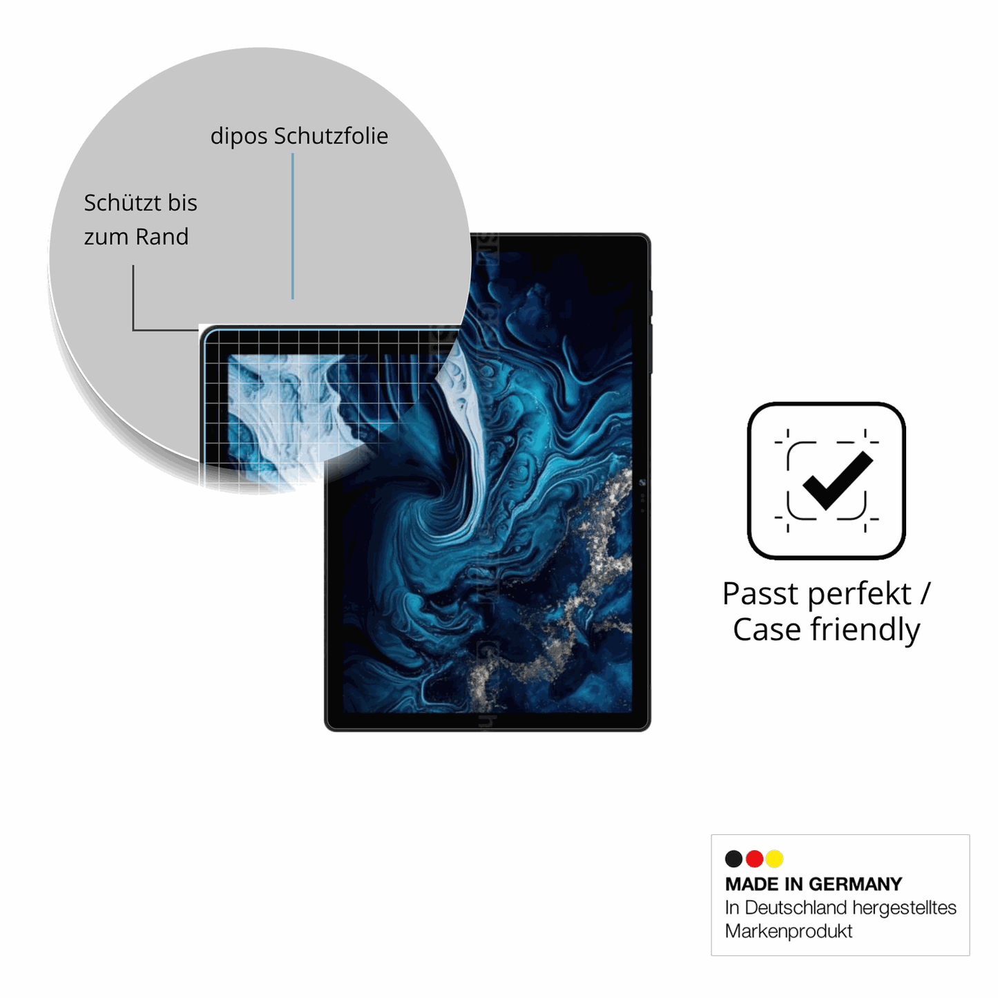 Besonders flexibler Displayschutz mit Anti-Shock-Schicht im Materialmix