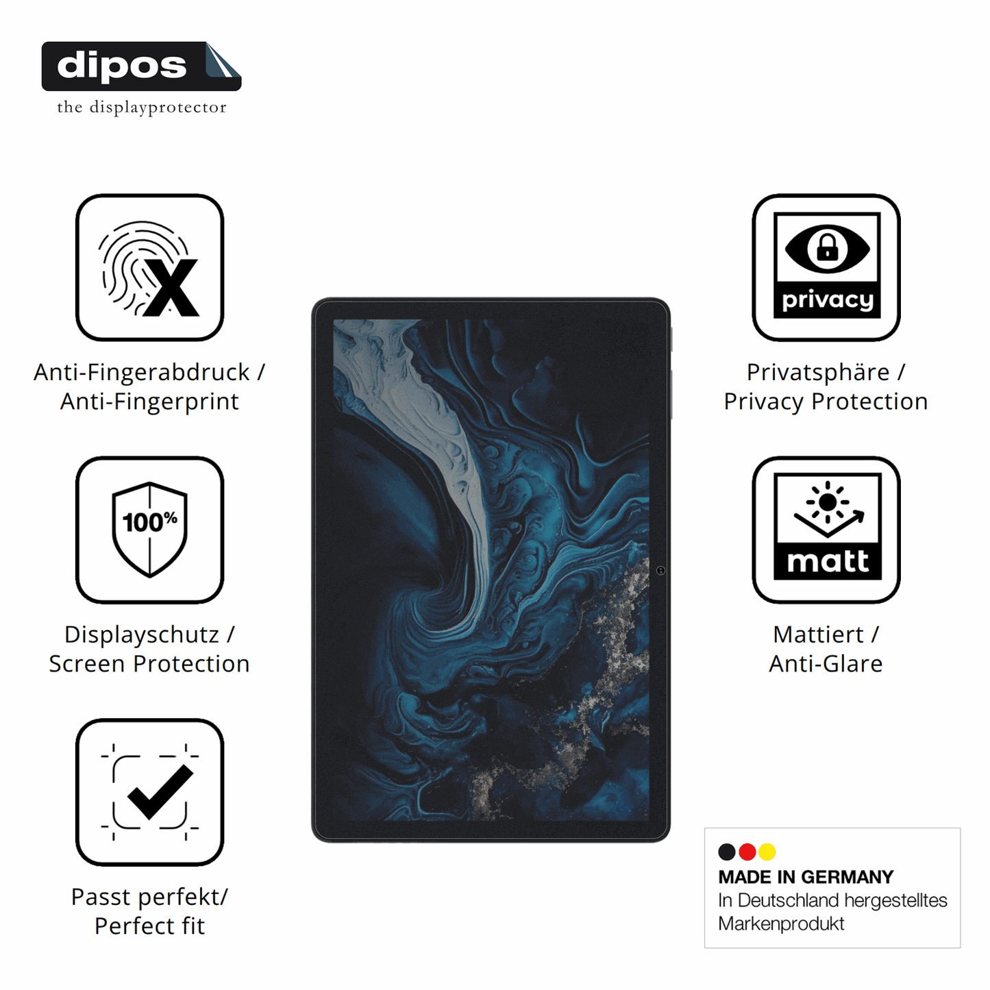 Privatsphäre-Schutz durch Sichtschutz-Folie passend zugeschnitten für Digma Pro Infinity