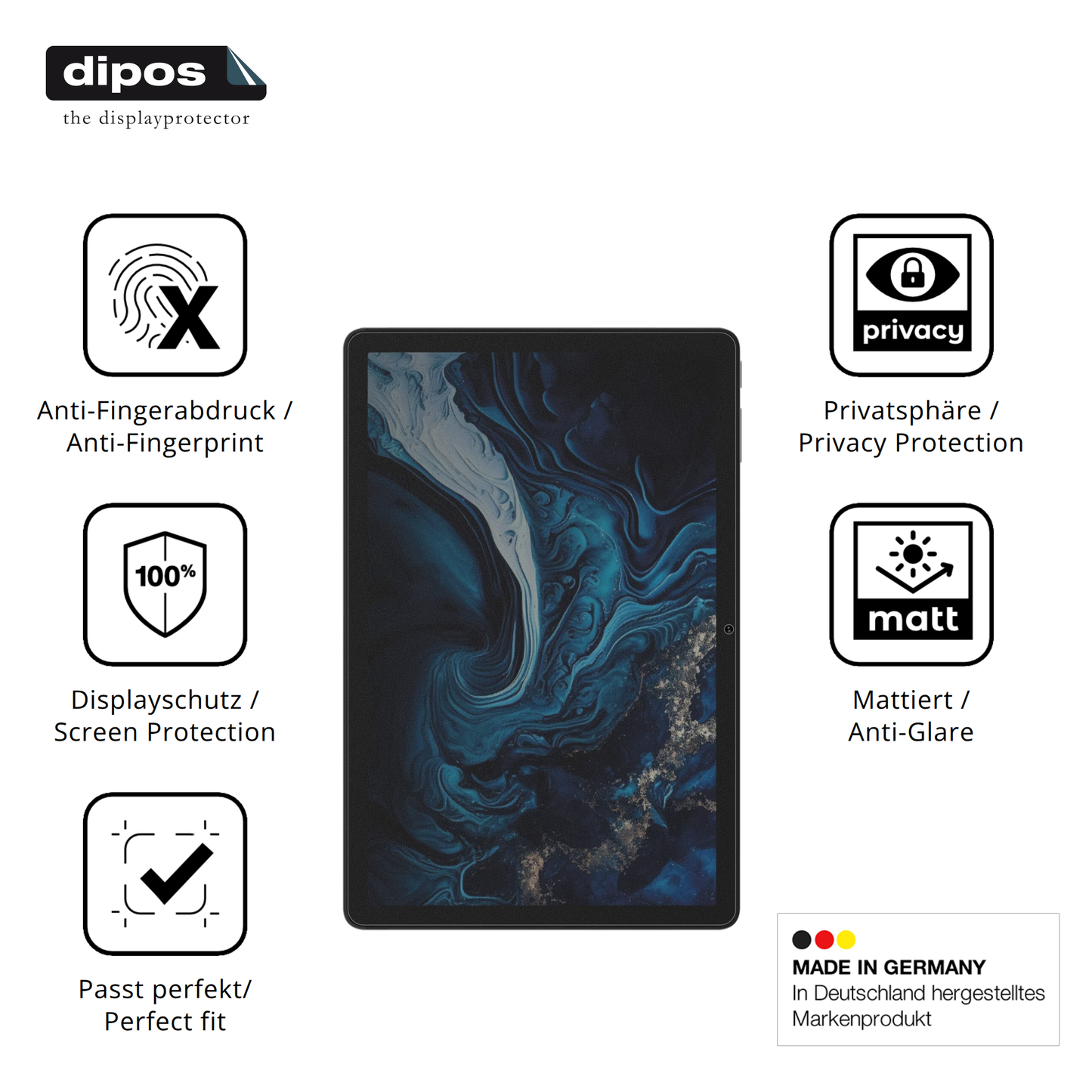 Privatsphäre-Schutz durch Sichtschutz-Folie passend zugeschnitten für Digma Pro Hit 106