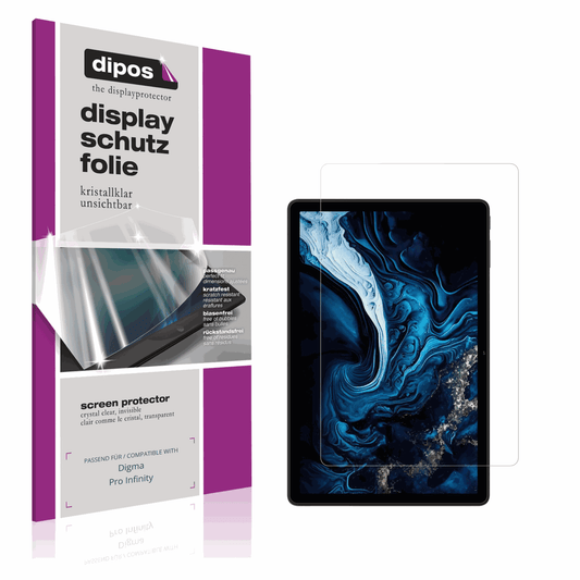 Klare Displayschutzfolie von dipos passend für Digma Pro Infinity, präziser Zuschnitt und blasenfrei montiert