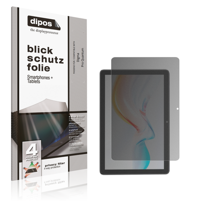 Blickschutzfolie von dipos passend für Digma Pro Quantum, präziser Zuschnitt und blasenfrei montiert