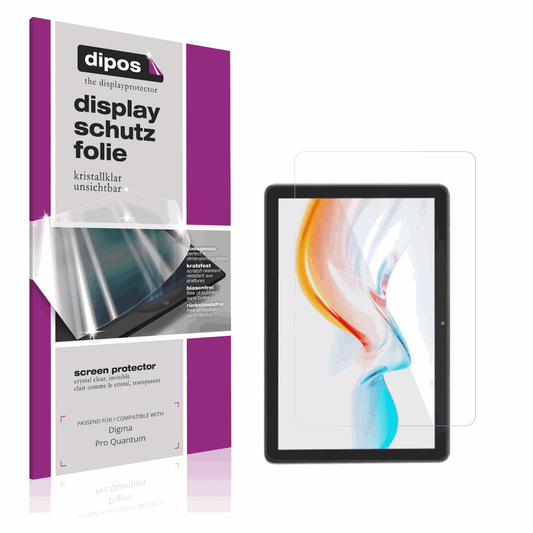 Klare Displayschutzfolie von dipos passend für Digma Pro Quantum, präziser Zuschnitt und blasenfrei montiert