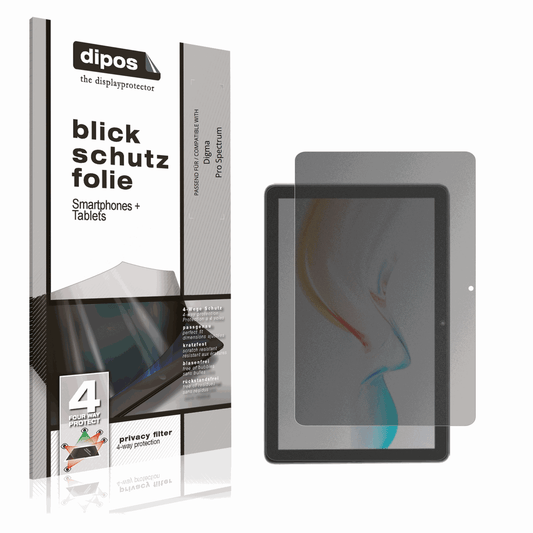 Blickschutzfolie von dipos passend für Digma Pro Spectrum, präziser Zuschnitt und blasenfrei montiert