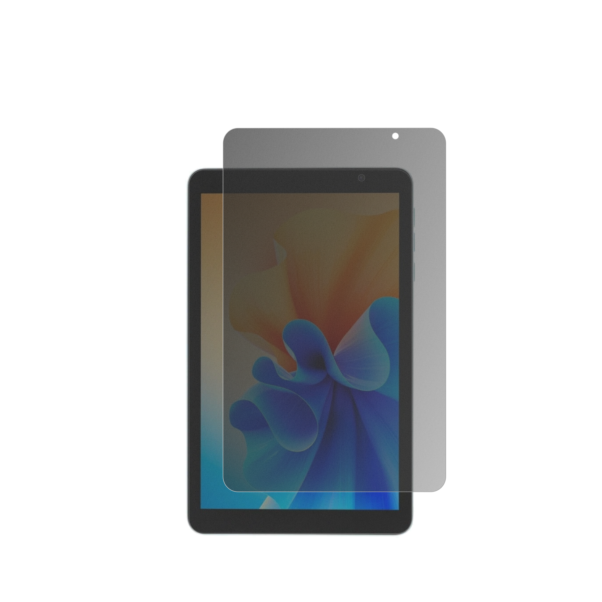 DigmaQ8 mit aufgebrachtem dipos Displayschutz, der seitliche Einblicke blockiert