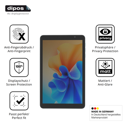 Privatsphäre-Schutz durch Sichtschutz-Folie passend zugeschnitten für Digma Q8