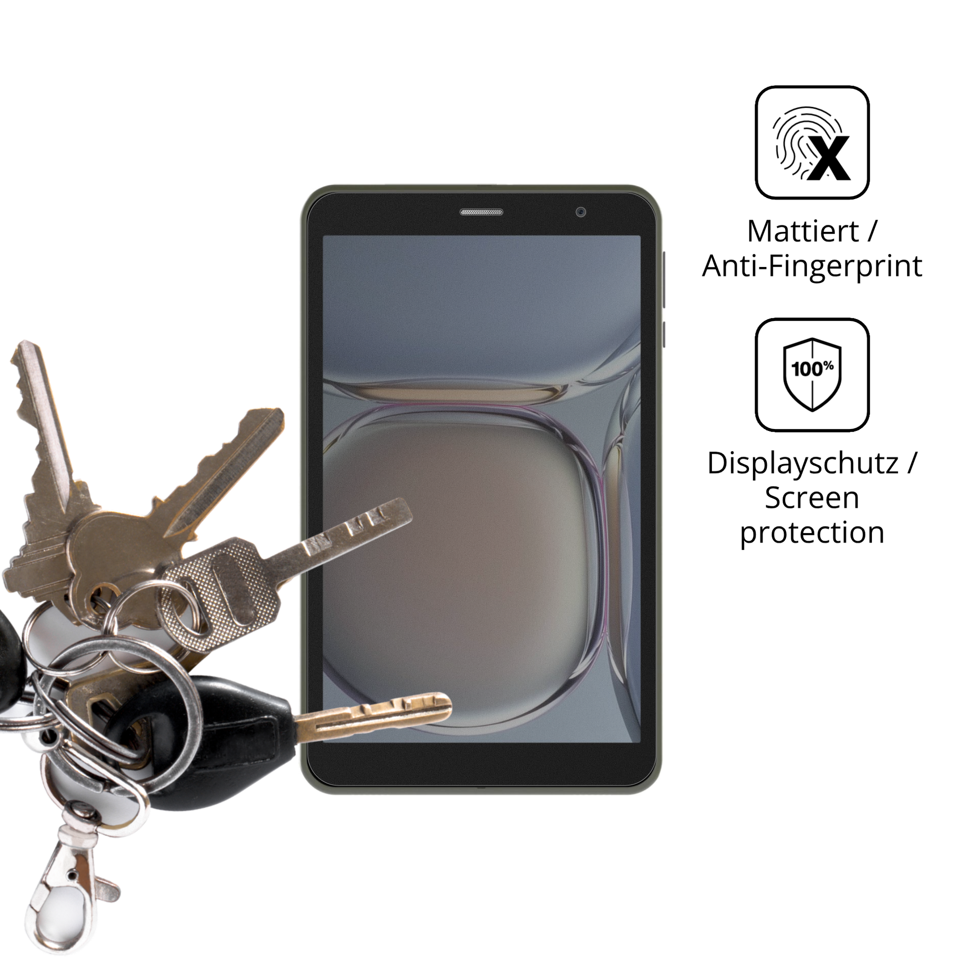 dipos Displayschutz für Digma R8, mattierte Oberfläche, Blickschutzfilter und perfekter Passform